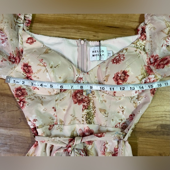 NWT Hello Molly, ‘Make Memories’ Floral Long Sleeve Boho Minidress, Size S - Picture 11 of 13